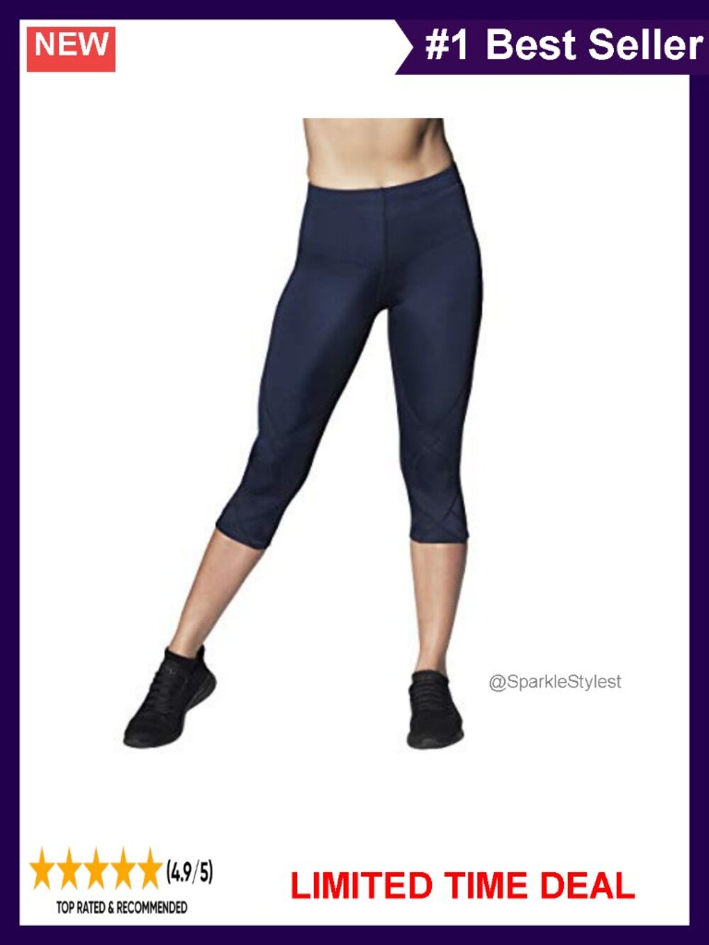 CW-X Stabilyx Mid Rise 3/4 Compression Tights Running Training